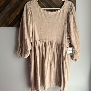 Free People Beige/Taupe Babydoll Dress